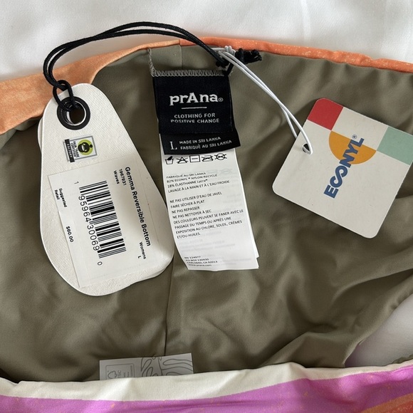 NWT Prana Gemma Reversible Cheeky Low Rise Bikini Swim Bottoms in Waves Stripes - Picture 7 of 8